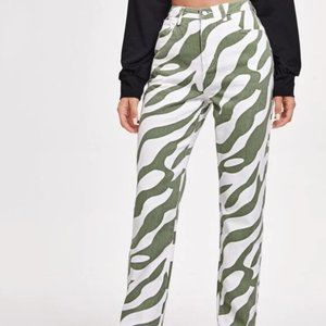 SHEIN High Waist Zebra Stripe Jeans Size 2 XS